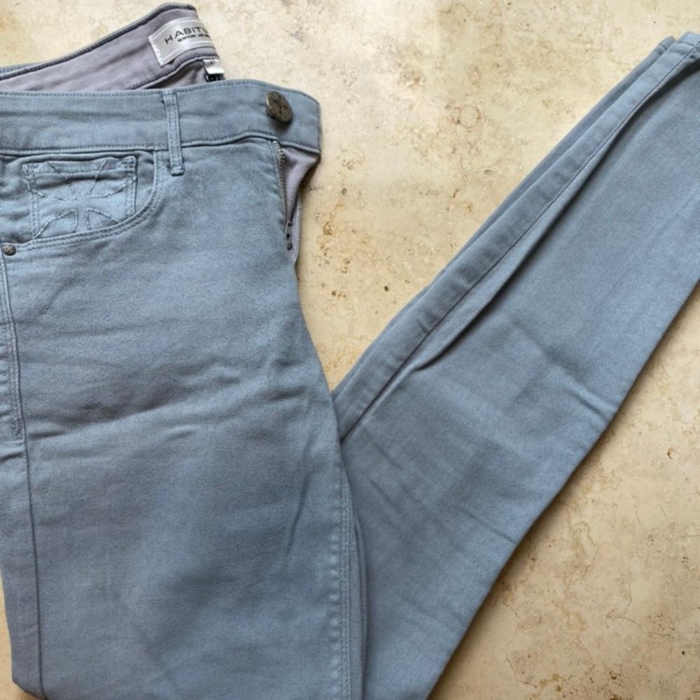 Habitual light blue coated denim jean